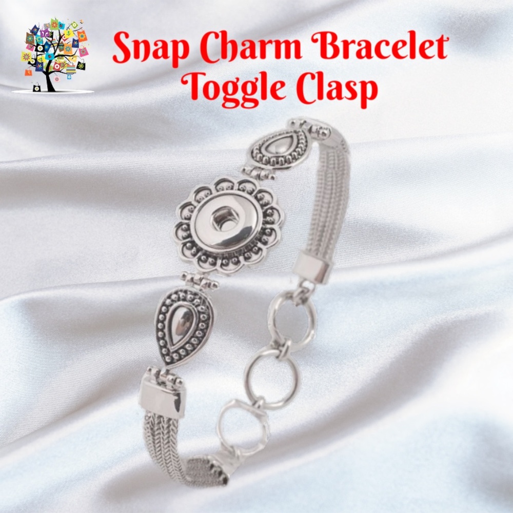 Snap Charm Bracelet for 1 Mini Snap 1/2" Diameter - Adjustable